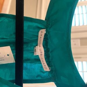 Amanda Uprichard green cocktail dress.